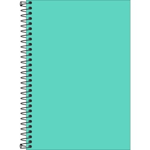 CADERNO ESPIRAL PEQUENO 1/4 80FLS S/PAUTA NEON TURQUESA TILIBRA