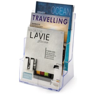 Organizador De Escritorio Triplo Vertical Cristal REF.10170032 WALEU