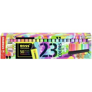 MARCA TEXTO KIT C/23 CORES 50 ANOS STABILO BOSS