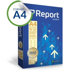 PAPEL SULFITE A4 75GR C/500 FOLHAS AMARELO REPORT