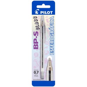 Caneta Esferografica 0.7mm BP-S GLASS Preta Blister PILOT