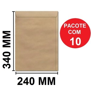 ENVELOPE SACO 240X340 KRAFT PCT C/10 UN. SCRITY
