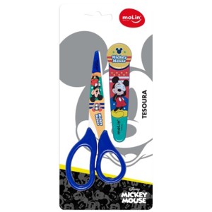 TESOURA ESCOLAR 13,5CM C/PROTETOR MICKEY MOLIN