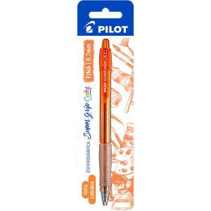 Caneta Esferografica 0.7mm Super Grip Color Laranja Blister PILOT