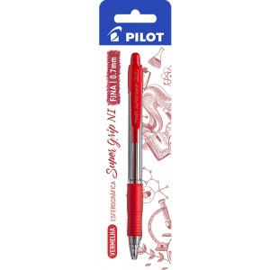 Caneta Esferografica 0.7mm Super Grip Vermelha Blister PILOT