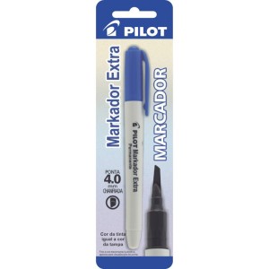 Pincel Permanente Chanfrado 4.0 Azul Markador Blistado PILOT