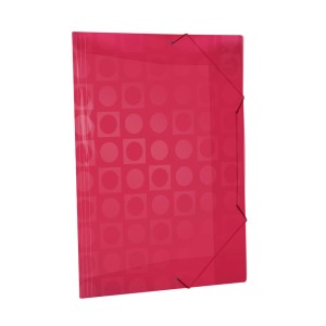 Pasta Plastica Aba Com Elastico 1/4 Pequena 245X180mm Sem Lombada Fina Vermelha Decorada REF.300VM DAC
