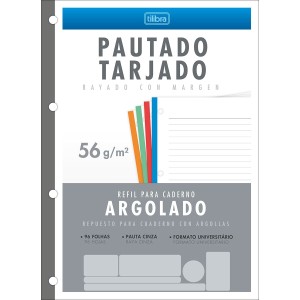 Bloco Fichário Universitário 80 folhas Tarjado Color Tiliflex TILIBRA
