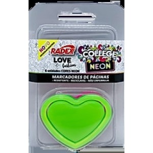 MARCADOR DE PAGINA LOVE FASHION NEON C/6 RADEX