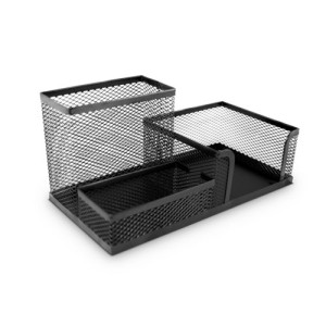 PORTA LAPIS/CLIPS/LEMBRETE DE FERRO ARAMADO PRETO KAZ