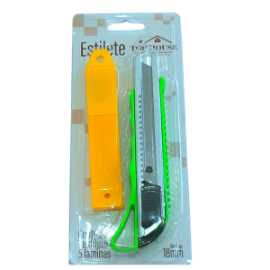 Estilete Largo Com 5 Lâminas de 18mm Cores Sortidas Unidade