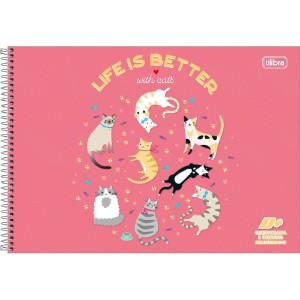 Caderno de Desenho Milimetrado 96fls D+ Feminino Capa Dura TILIBRA