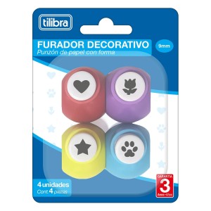Furador Perfurador Decorativo 9mm c/4 TILIBRA