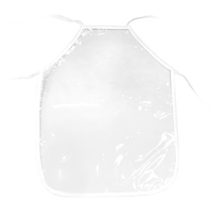 AVENTAL ESCOLAR PLAST.TRANSPARENTE BORDA BRANCA 400MMX450MM KZ31015 KAZ