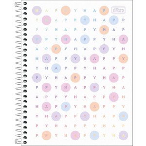CADERNO COLEGIAL 10 MATERIAS 160FLS HAPPY COLOR TILIBRA
