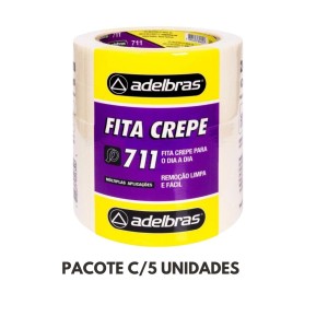 FITA CREPE 24MMX40M PACOTE C/5 ROLOS ADELBRAS