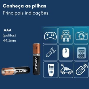 Pilha AAA Palito Alcalina C/2 DURACELL