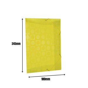 Pasta Plastica Aba Com Elastico 1/4 Pequena 245X180mm Sem Lombada Fina Amarela Decorada Ref.300.AM Dac
