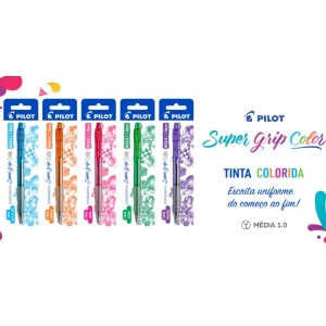 Caneta Esferografica 1.0mm Super Grip Color Verde Blister PILOT