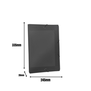 Pasta Plastica Aba Com Elastico Oficio 245x335mm Lombada 20mm Fume Reforcada Ref.202PP -FM DAC