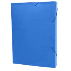 Pasta Plastica Poliondas Com Elastico Oficio 245X340mm Lombada 55mm Azul KAZ