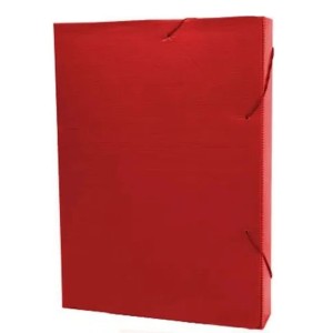 Pasta Plastica Poliondas Com Elastico Oficio 245X340mm Lombada 55mm Vermelha KAZ | GOLDEN KRAFT