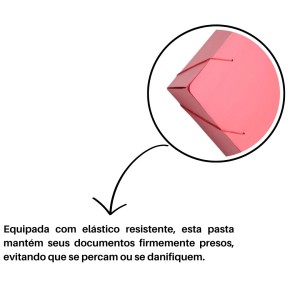 Pasta Plastica Poliondas Com Elastico Oficio 245X340mm Lombada 55mm Vermelha KAZ | GOLDEN KRAFT