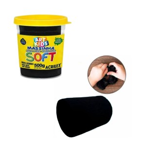 Massinha Base Amido 500gr Preta Soft ACRILEX