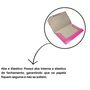 Pasta Papelao Aba Com Elastico Rosa 230X340mm Fina Ref.1857 JUSSARA