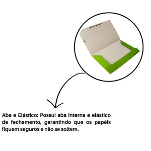 Pasta Papelao Aba Com Elastico Verde 230X340mm Fina Ref.1745 JUSSARA