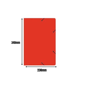 Pasta Papelao Aba Com Elastico Vermelha 230X340mm Fina Ref.1746 JUSSARA