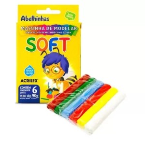Massinha Base Amido com 6 Cores Soft 90gr ACRILEX
