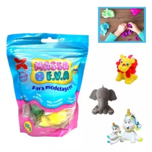 Massinha EVA P/Slime 50g com 5 cores MAKE+