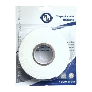 Fita Dupla Face 18MMx3M Banana 900gr Alta Fixacao Ref.298 RB