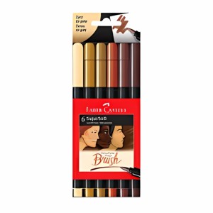 Caneta Brush Kit Com 6 Cores Tons De Pele FABER CASTELL