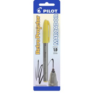 Caneta Retroprojetor 1.0mm Amarelo Fino Blister PILOT