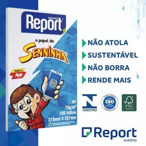 Papel Sulfite A4 75g 100 Folhas Branco - SENINHA REPORT