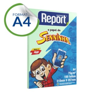 Papel Sulfite A4 75g 100 Folhas Verde - SENINHA REPORT