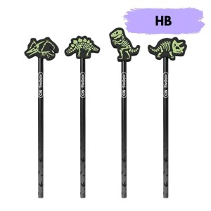 Lápis Preto HB Com Borracha DinoGlow - CIS
