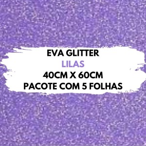 Eva Glitter 40X60cm Pacote Com 5 Folhas