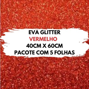 Eva Glitter 40X60cm Pacote Com 5 Folhas