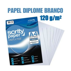 Papel A4 Diplomata/Opaline 120gr Branco Com 50 Folhas SCRITY