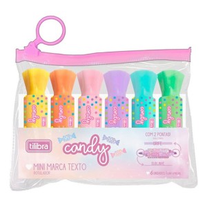Marca Texto Duas Pontas Mini Candy Com 6 Cores TILIBRA