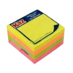 Bloco Adesivo 51x51 4 Cores Neon 300 Folhas KZ2004N KAZ