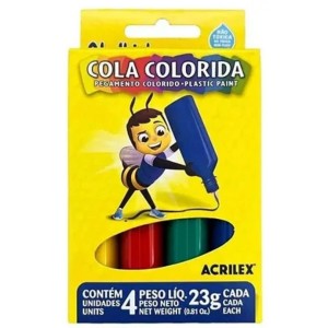 Cola Colorida 23g com 4 Cores ACRILEX