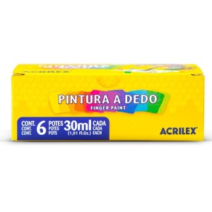 Pintura a Dedo com 6 Cores 30ml ACRILEX