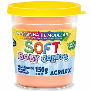 Massinha Base Amido Soft 150gr Salmao Bebe Colors ACRILEX