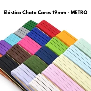 Elástico Chato 19mm Cores - METRO