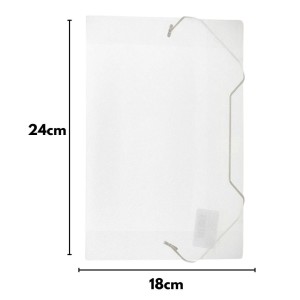 Pasta Plastica Com Elastico 1/4 Pequena Fina Cristal ACP