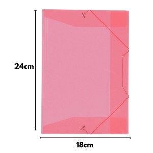 Pasta Plastica Com Elastico 1/4 Pequena Fina Vermelha ACP